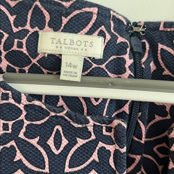 Talbots Women’s Casual Stretch All Over Geometric Print Sheath Dress 14W - Picture 2 of 7